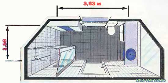 Ванная комната в мансарде: проект, эскизы, устройство