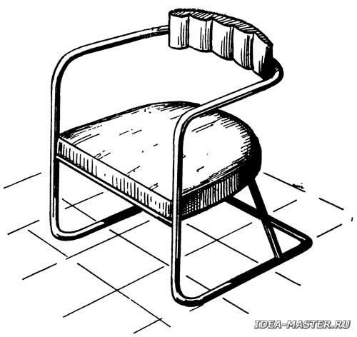 Кресло металлическое с каркасом из труб — кресло из металла